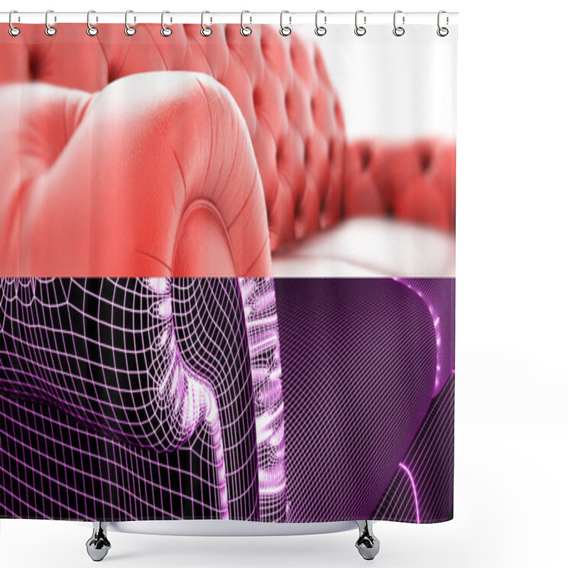 Personality  3D Model Of A Sofa. Shower Curtains