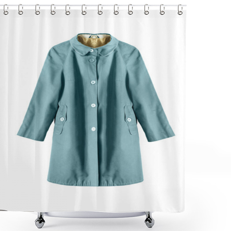 Personality  Blue Coat Isolated Shower Curtains