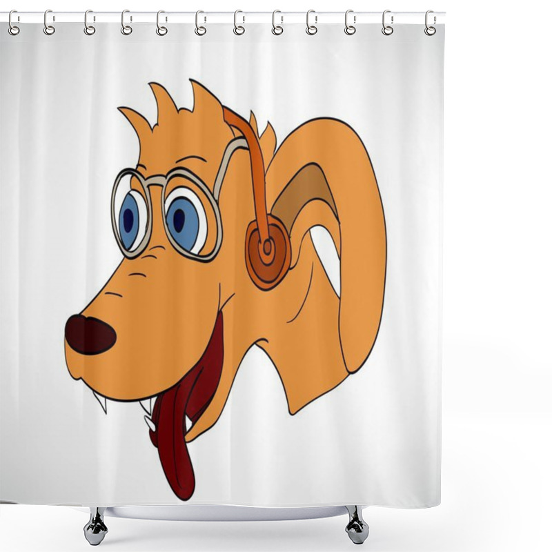 Personality  Brown Cartoon Funny Dog Shower Curtains