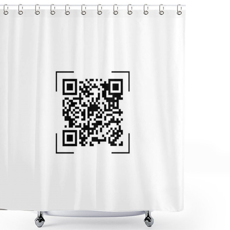 Personality  Scan QR Code, Symbol, App. Electronic , Digital Technology, Barcode. Vector Illustration. Shower Curtains