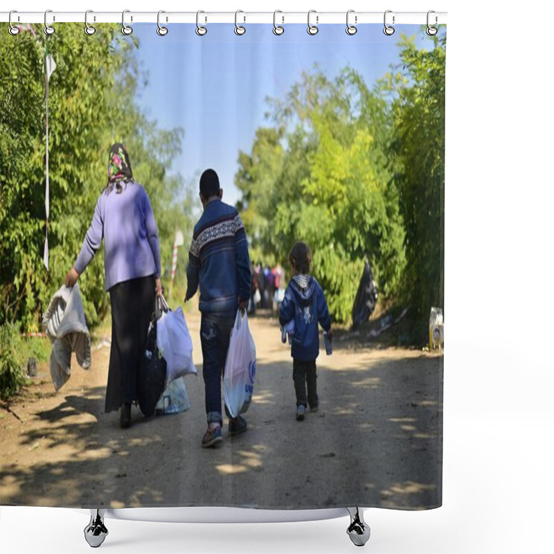 Personality  Refugees In Babska (Serbian - Croatina Border) Shower Curtains