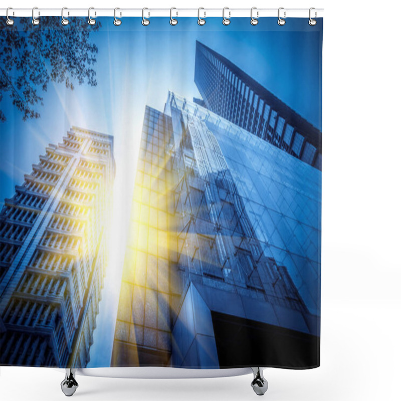 Personality  Skyscrapers In The Financial District Of Shanghai, China Shower Curtains