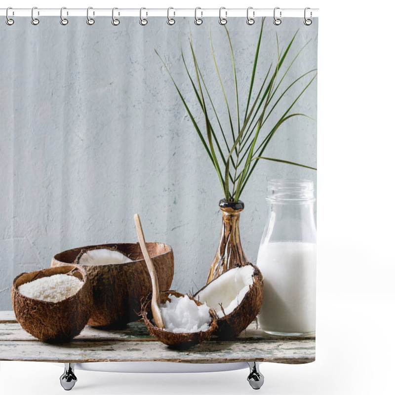 Personality  Variety Of Coconut Products Shower Curtains