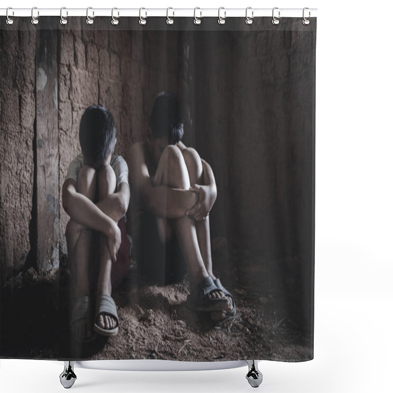 Personality  Hopeless Boy  Hands Tied Together With Rope, Human Trafficking Shower Curtains