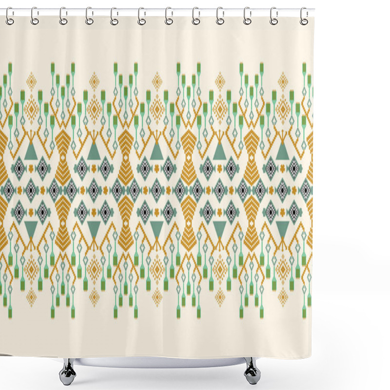 Personality  Ethnic Pattern Seamless, Geometric Design ,Aztec Embroidery Border Seamless Patterns.ethnic Design,  Pattern Art Wallpaper Background, Design For Fabric, Curtain, Carpet ,geometry Seamless Pattern Shower Curtains