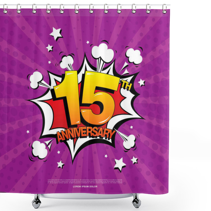 Personality  15th Anniversary Emblem Shower Curtains