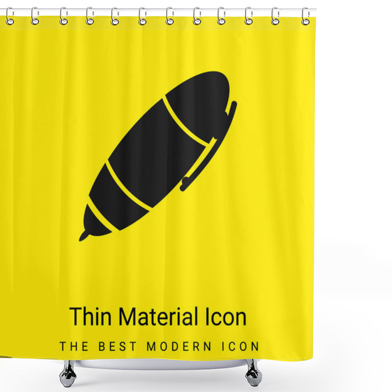 Personality  Big School Pen Minimal Bright Yellow Material Icon Shower Curtains