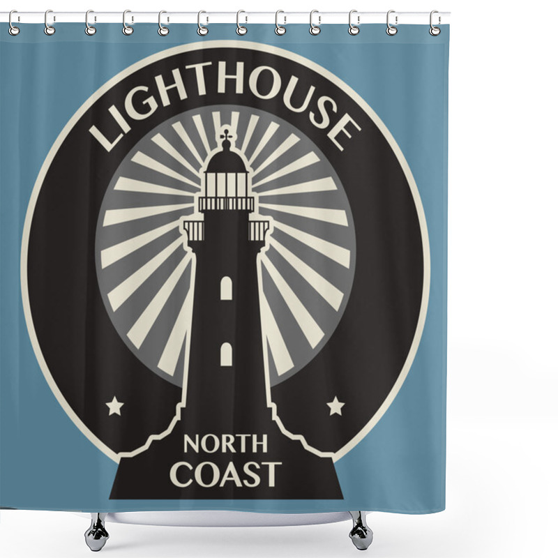 Personality  Lighthouse Silhouette Shower Curtains