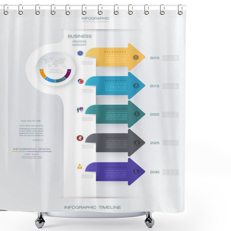 Personality  Vector Infographics Timeline Design Template Shower Curtains