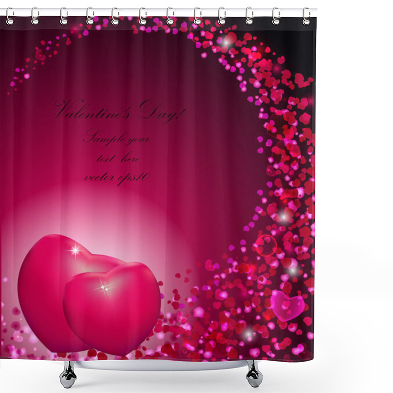 Personality  Pink Background With Hearts Shower Curtains