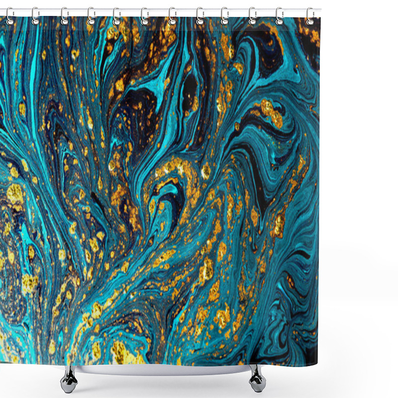 Personality  Abstract Ink In Liquid Chaos Background Shower Curtains