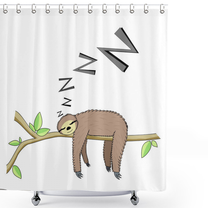 Personality  Cartoon Sleeping Sloth Shower Curtains