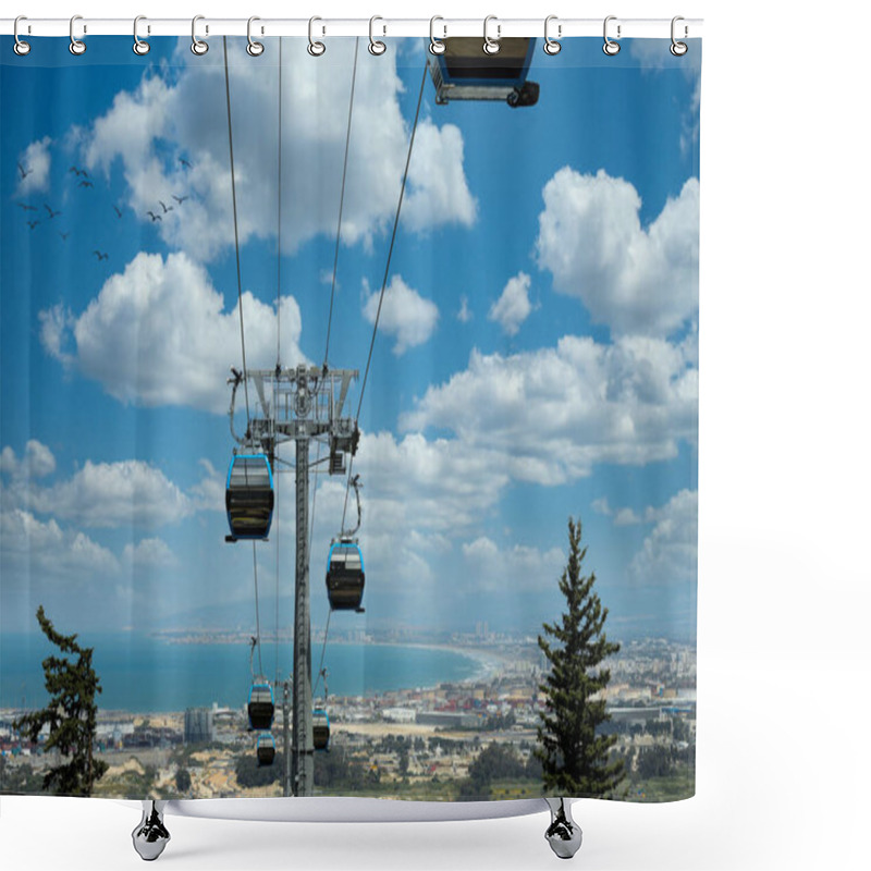 Personality  The New Cable Car In Haifa That Connects The University Of Haifa And The Technion Institute To The Central Transportation Station. Shower Curtains