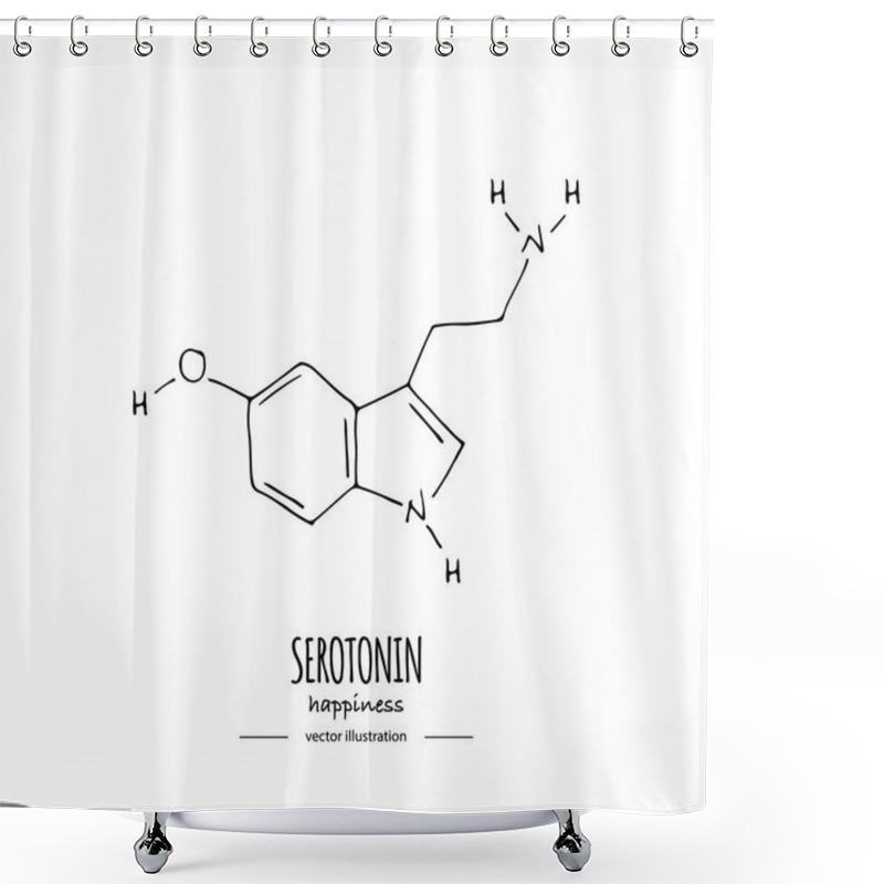 Personality  Hand Drawn Doodle Serotonin Chemical Formula Icon Shower Curtains