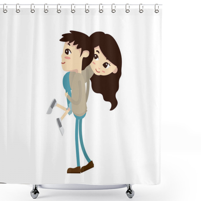 Personality  Romantic Couple Illustration - A Surprise For You Shower Curtains