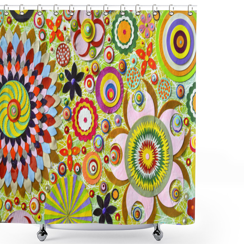 Personality  Floral Chaos Abstract Collage Shower Curtains