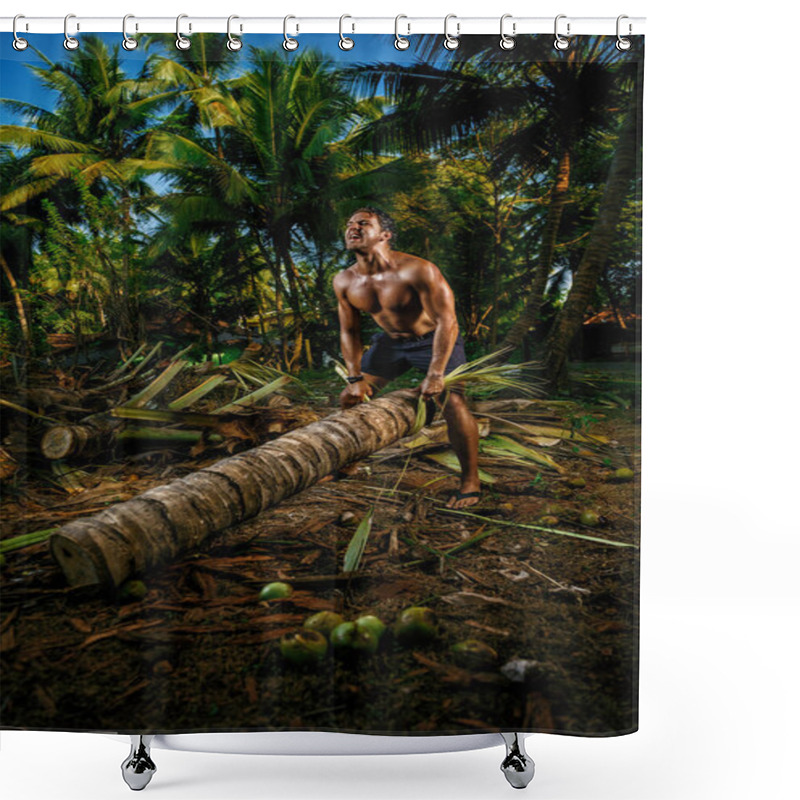 Personality  Young Man On Vacations Shower Curtains