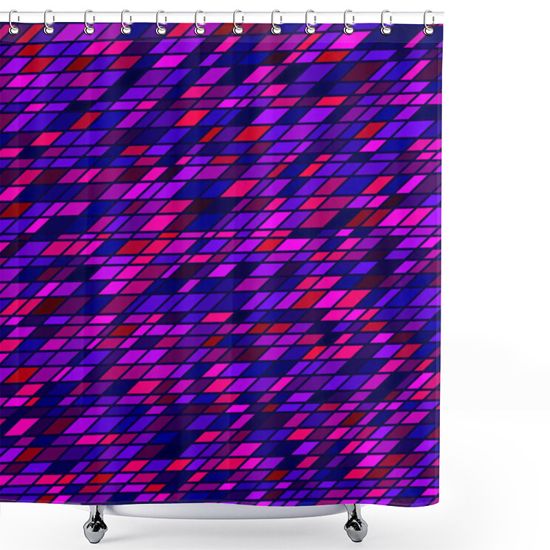 Personality  Abstract Mosaic Squares With Rounded Corners Shower Curtains