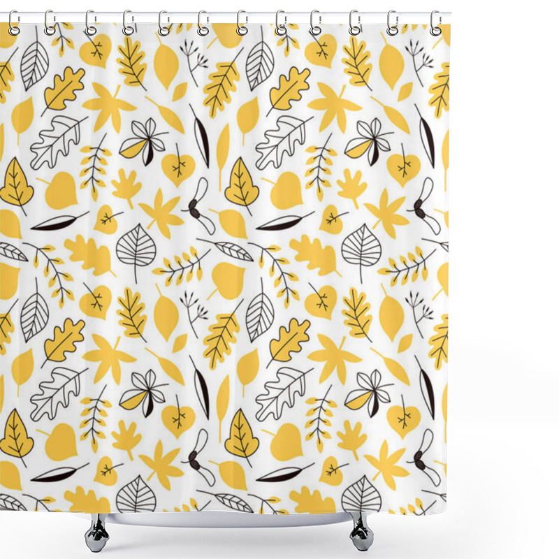 Personality  Autumn Leaves Pattern, Vector Illustration Shower Curtains