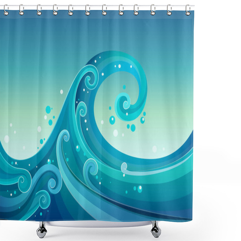 Personality  High Waves At The Sea Shower Curtains