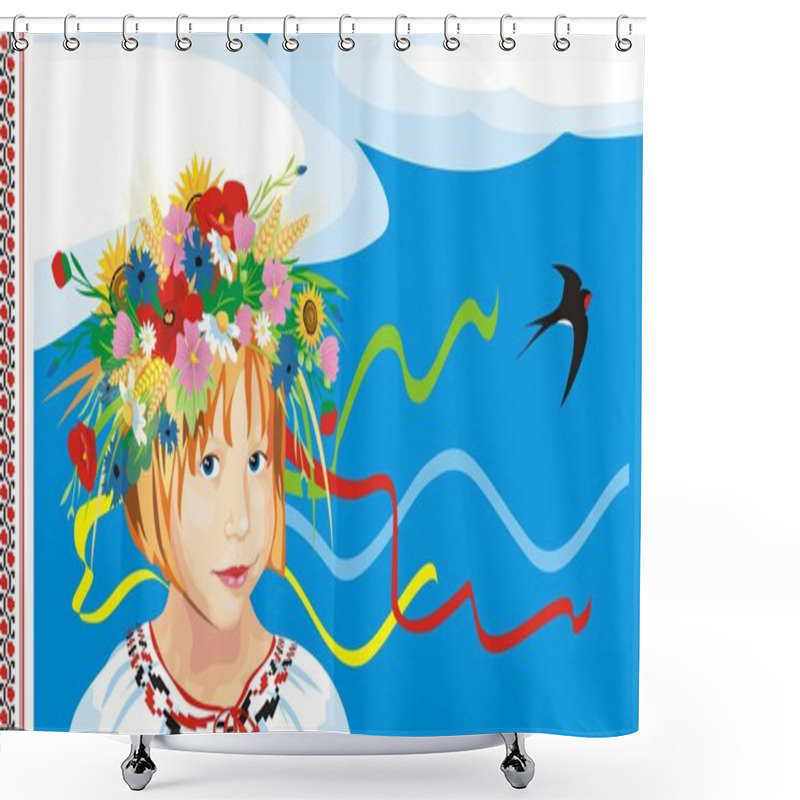 Personality  The Girl In A Wreath From Colours Shower Curtains