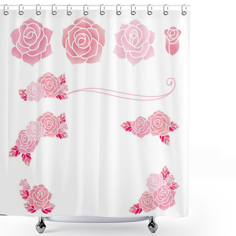 Personality  Rose Decoration Shower Curtains