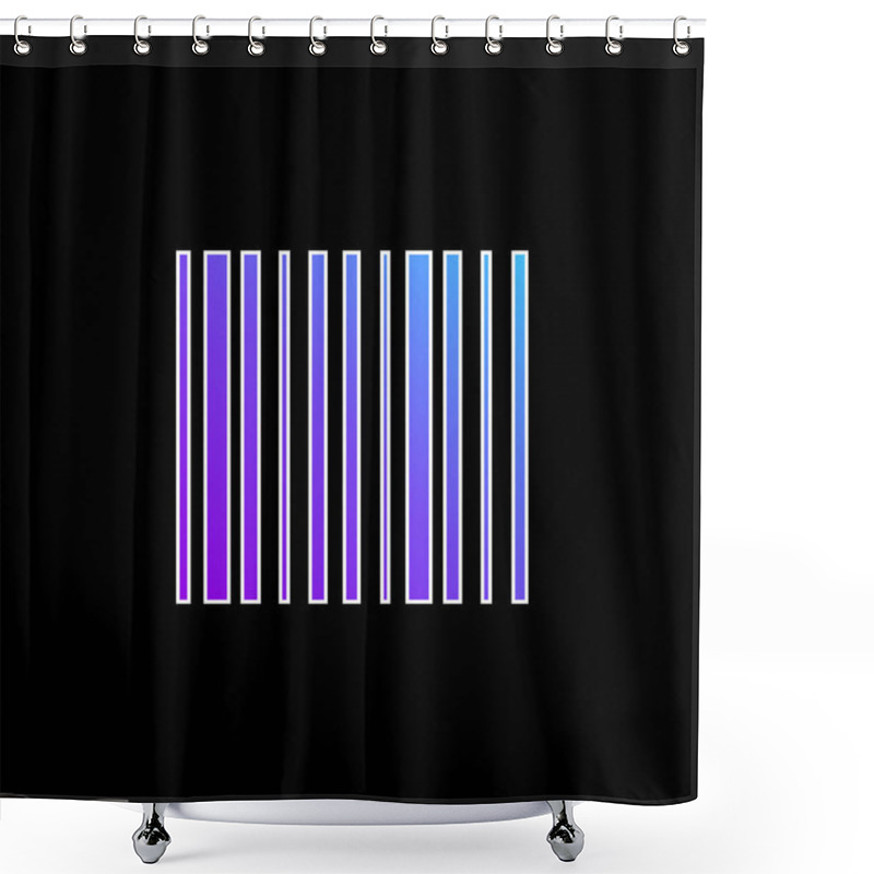 Personality  Bar Code Blue Gradient Vector Icon Shower Curtains