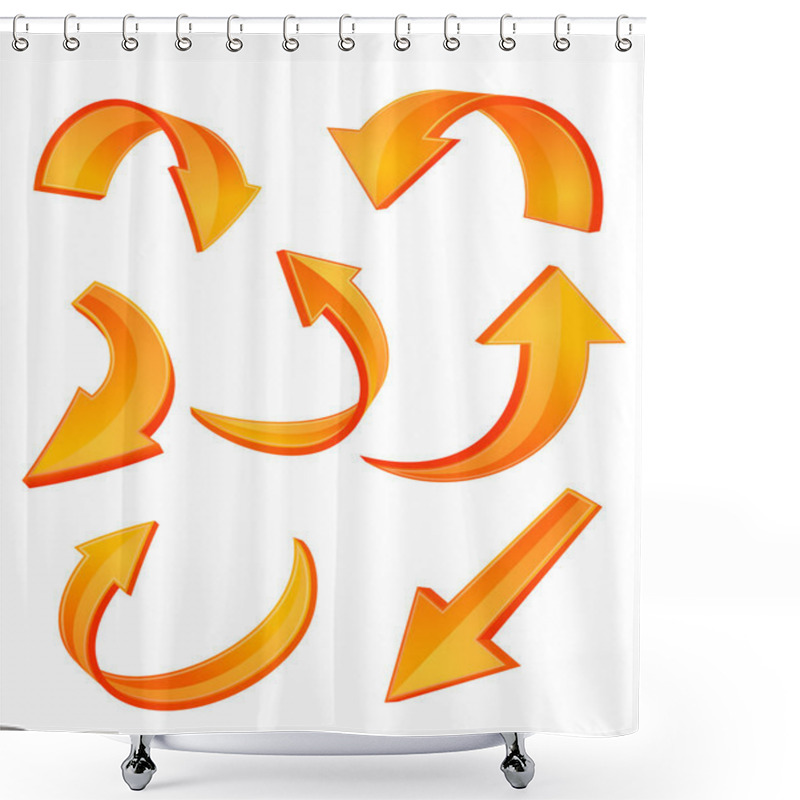 Personality  Glossy Orange Arrow Icons Shower Curtains