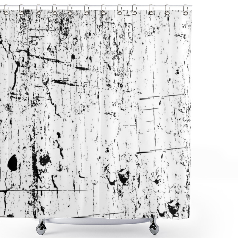 Personality  Abstract Black And White Rough Texture, Vector Illustration Shower Curtains