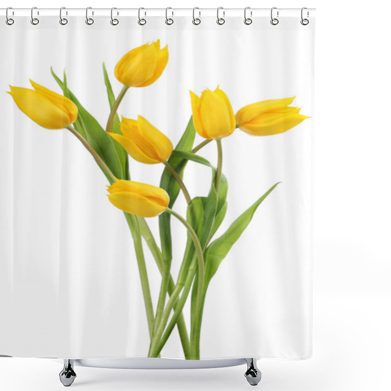 Personality  Yellow Tulip Flowers Shower Curtains