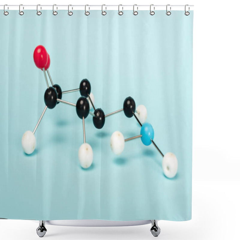 Personality  Hormone Construction On Blue Background With Copy Space Shower Curtains