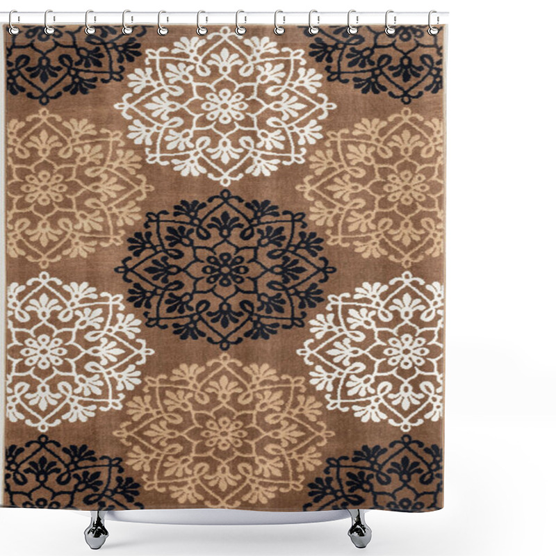 Personality  Carpet Bathmat And Rug Boho Style Ethnic Design Pattern With Distressed Woven Texture And Effect Shower Curtains