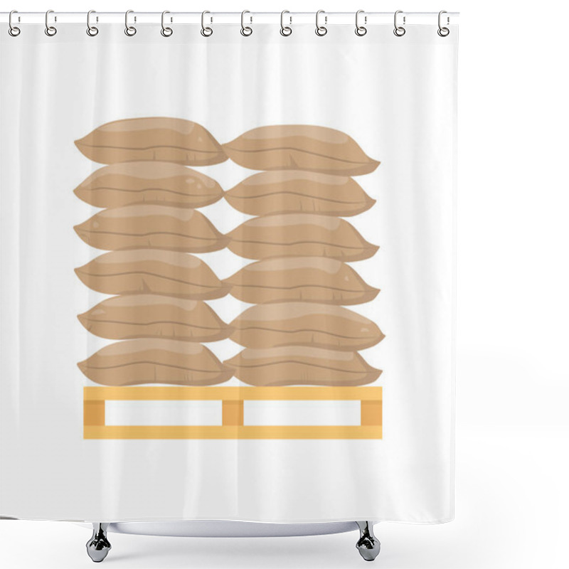 Personality  Sacks On Pallet Icon Shower Curtains