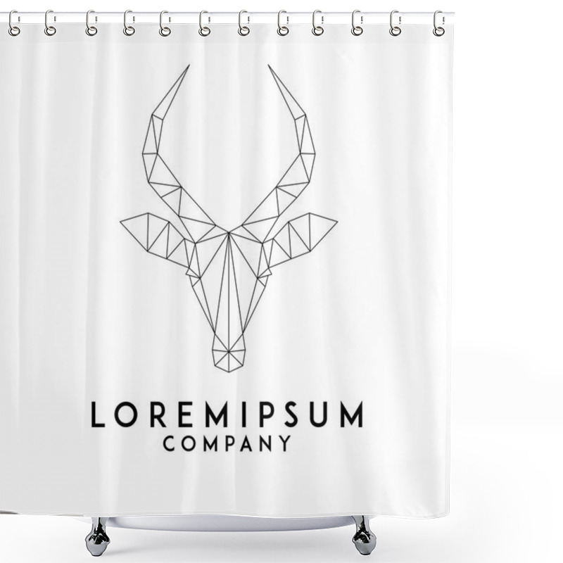 Personality  Bull Scull Emblem Template Shower Curtains