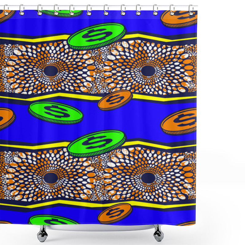 Personality  African Fashion Seamless Pattern Ornament In Vibrant Colours, Picture Art And Abstract Background For Fabric Print, Scarf, Shawl, Carpet, Kerchief, Handkerchief, Vector Illustration File EPS10.  Shower Curtains