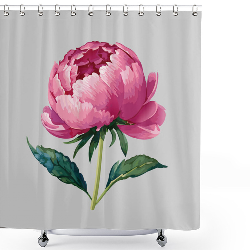 Personality  Pink Delicate Peony. Floral Design Element Shower Curtains