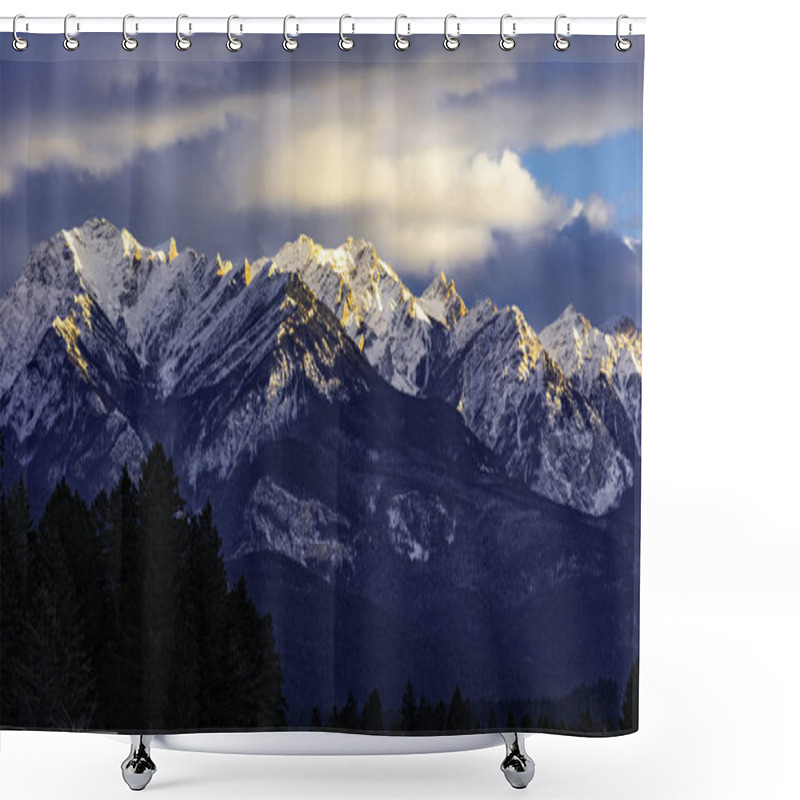 Personality  The Rocky Mountans In The Setting Sun Near Fairmont Hot Springs British Columbia Canada In The Winter Shower Curtains