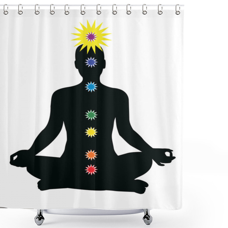 Personality  7 Chakras In The Body - Vector Shower Curtains