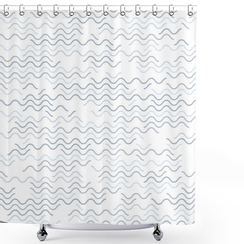 Personality  Light Grey On White Background Random Line Pattern Shower Curtains