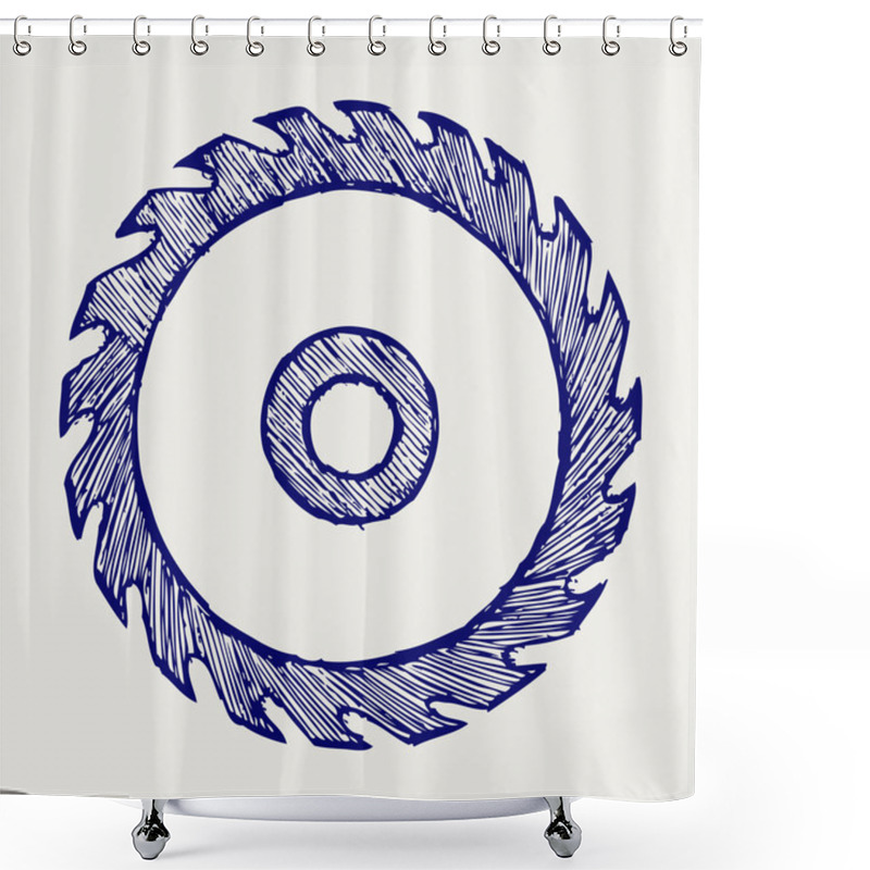 Personality  Circular Saw Blade Shower Curtains