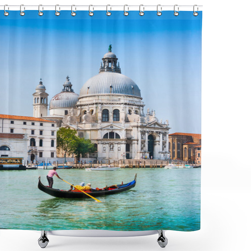 Personality  Gondola On Canal Grande With Basilica Di Santa Maria Della Salute, Venice, Italy Shower Curtains