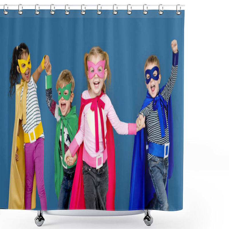 Personality  Children In Superhero Costumes Shower Curtains