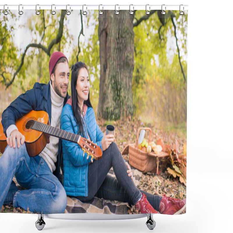 Personality  Romantic Couple In Autumn Forest Shower Curtains