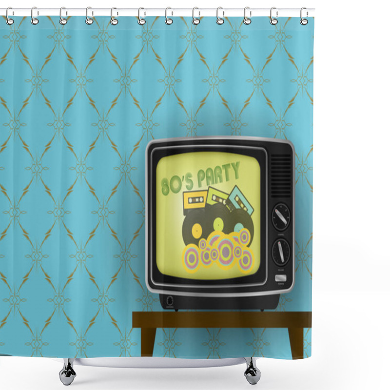 Personality  Retro Tv Shower Curtains