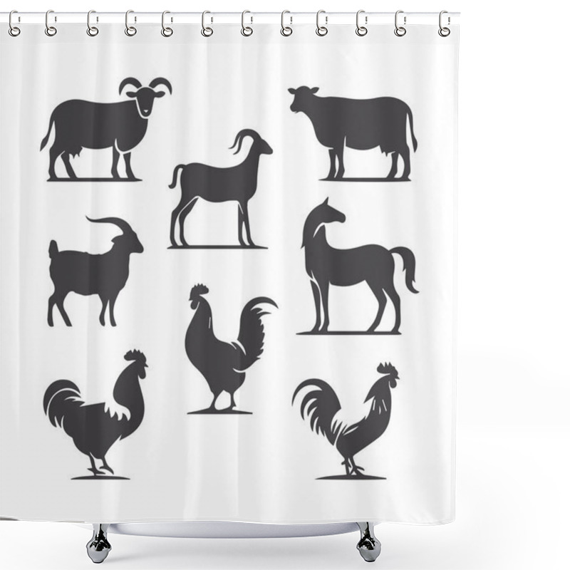 Personality  Minimalist Animal Silhouette Art Shower Curtains