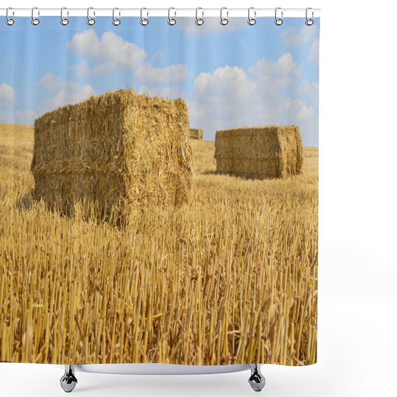 Personality  Straw Bale Drying In The Sun Shower Curtains