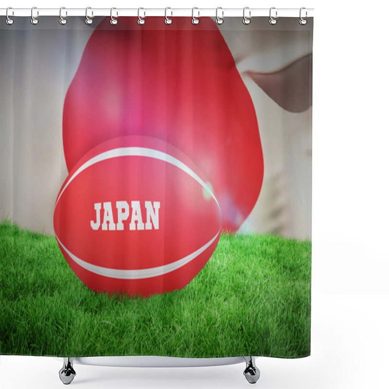 Personality  Composite Image Of Japan Rugby Ball Shower Curtains