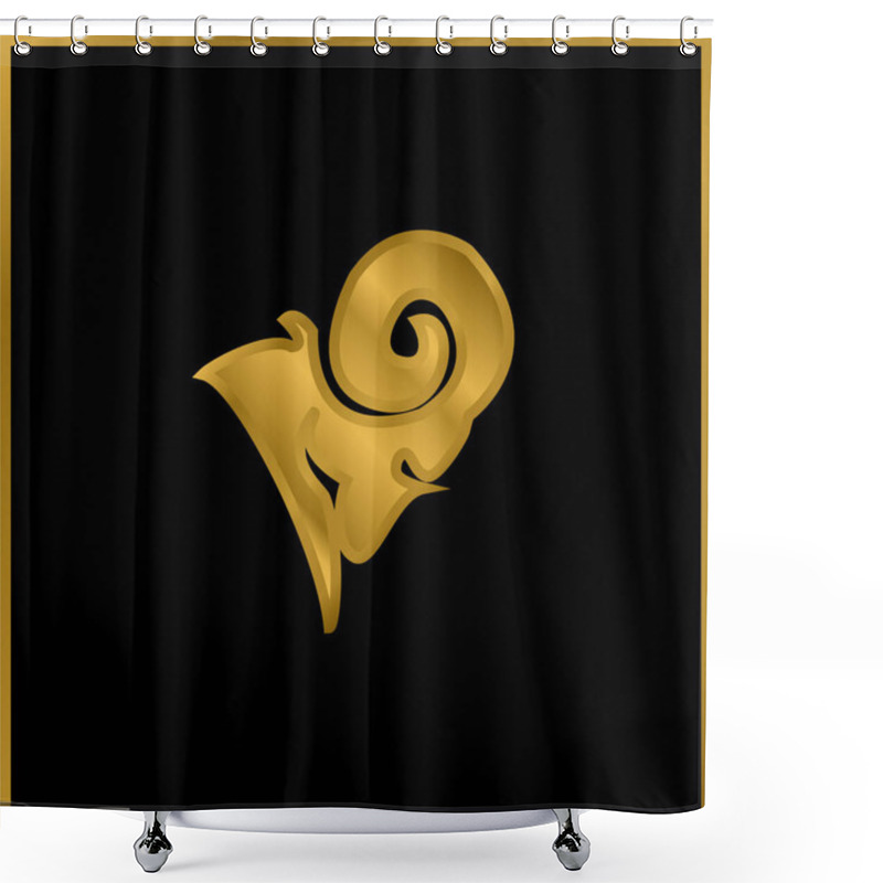 Personality  Aries Gold Plated Metalic Icon Or Logo Vector Shower Curtains