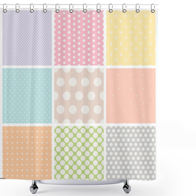 Personality  Set Of Seamless Dots Patterns Shower Curtains