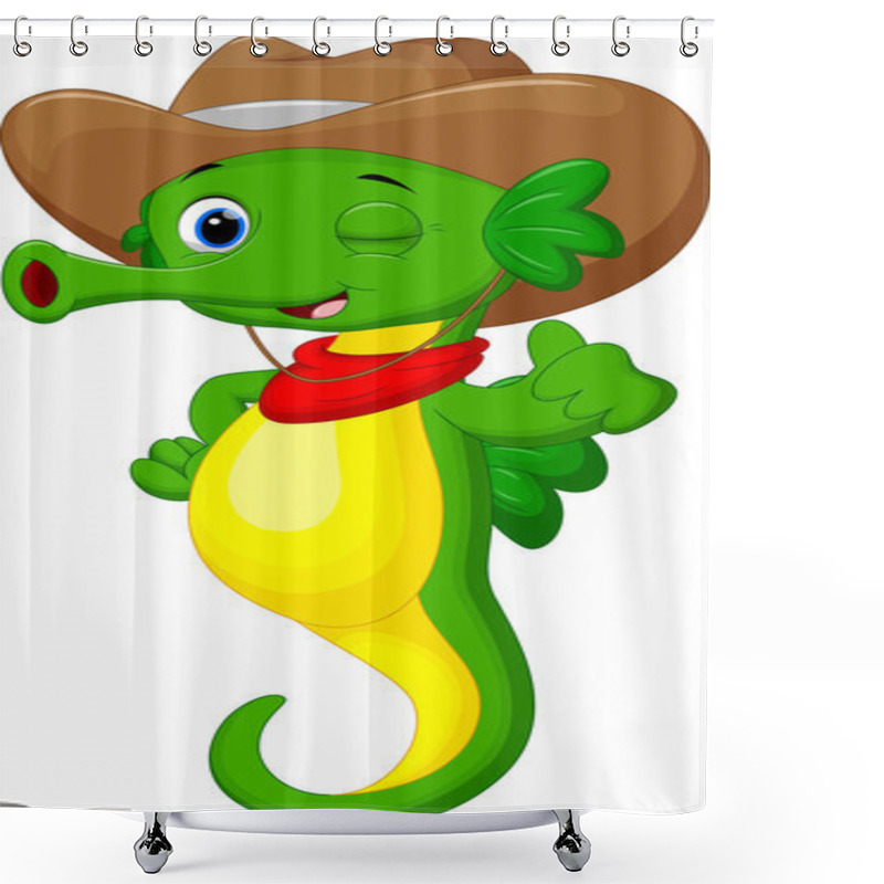 Personality  Cute Seahorse Cartoon Shower Curtains